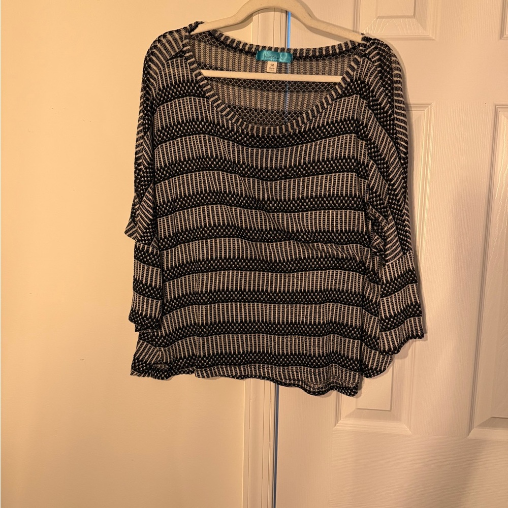 Francesca’s Black and White Striped Top - Medium